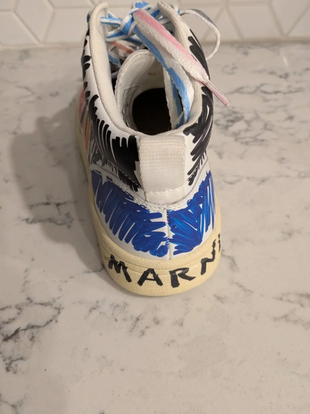 Marni x Veja V-15 High Multicolor Scribble VQ0202884B size 9
